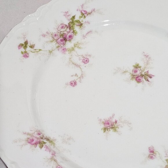 3 Haviland Pale Pink Roses Bread Dessert Plates 6" Schleiger H&Co Limoges France - Picture 7 of 8